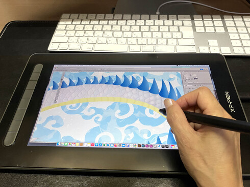 XP-PENでのイラスト制作作業